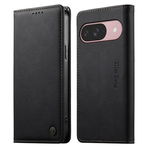 DIERFENG DF-019 for Google Pixel 11  /  11 Pro Leather Wallet Case Magnetic Flip Cover with Card Slots RFID Blocking - Black - 1