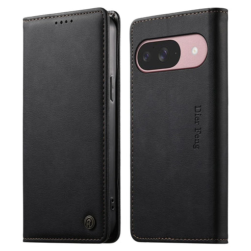 DIERFENG DF-019 for Google Pixel 11  /  11 Pro Leather Wallet Case Magnetic Flip Cover with Card Slots RFID Blocking - Black - 1