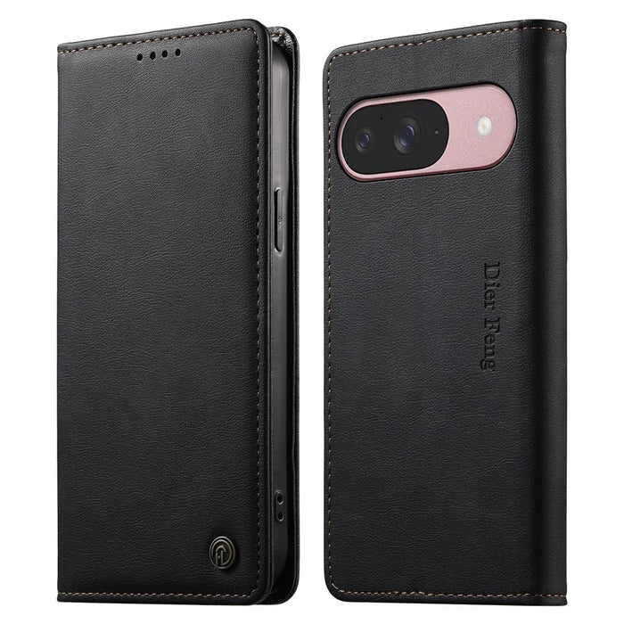DIERFENG DF-019 for Google Pixel 11  /  11 Pro Leather Wallet Case Magnetic Flip Cover with Card Slots RFID Blocking - Black - 1