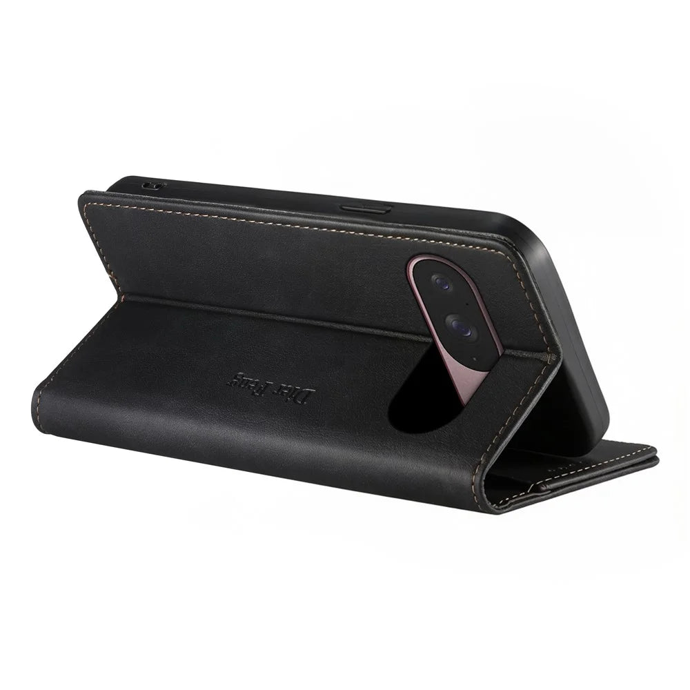 DIERFENG DF-019 for Google Pixel 11  /  11 Pro Leather Wallet Case Magnetic Flip Cover with Card Slots RFID Blocking - Black - 4