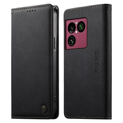 DIERFENG DF-019 for Sony Xperia 1 VIII Leather Wallet Case Magnetic Flip Cover with Card Slots RFID Blocking - Black - 1