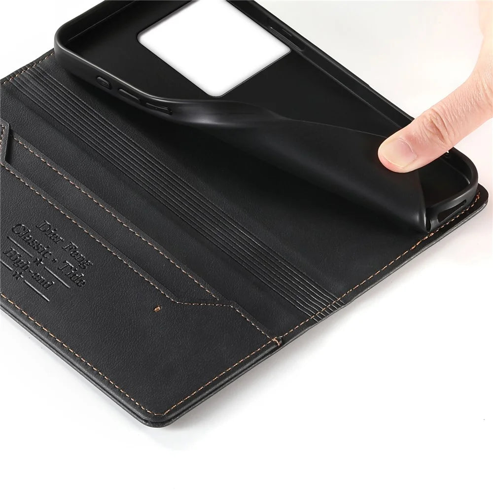 DIERFENG DF-019 for Sony Xperia 1 VIII Leather Wallet Case Magnetic Flip Cover with Card Slots RFID Blocking - Black - 5