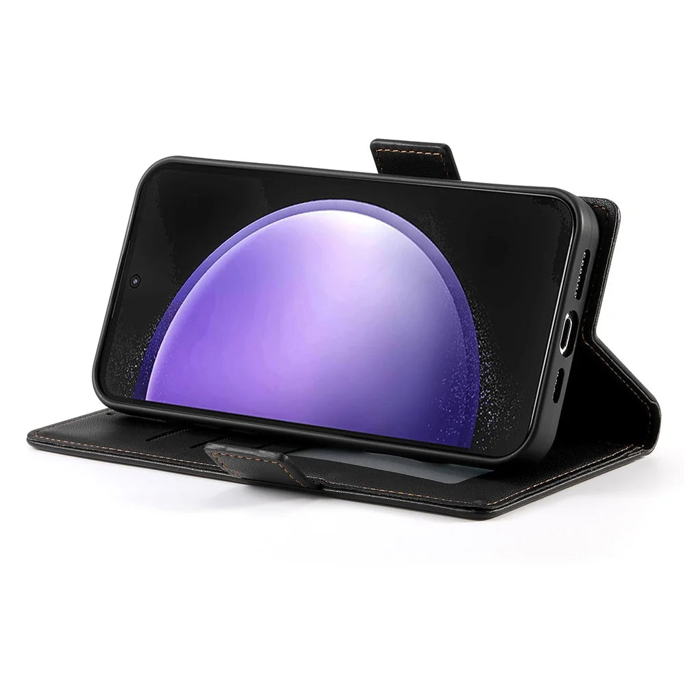 For Samsung Galaxy S26 FE Stand Case PU Leather Wallet Phone Cover - Black - 4