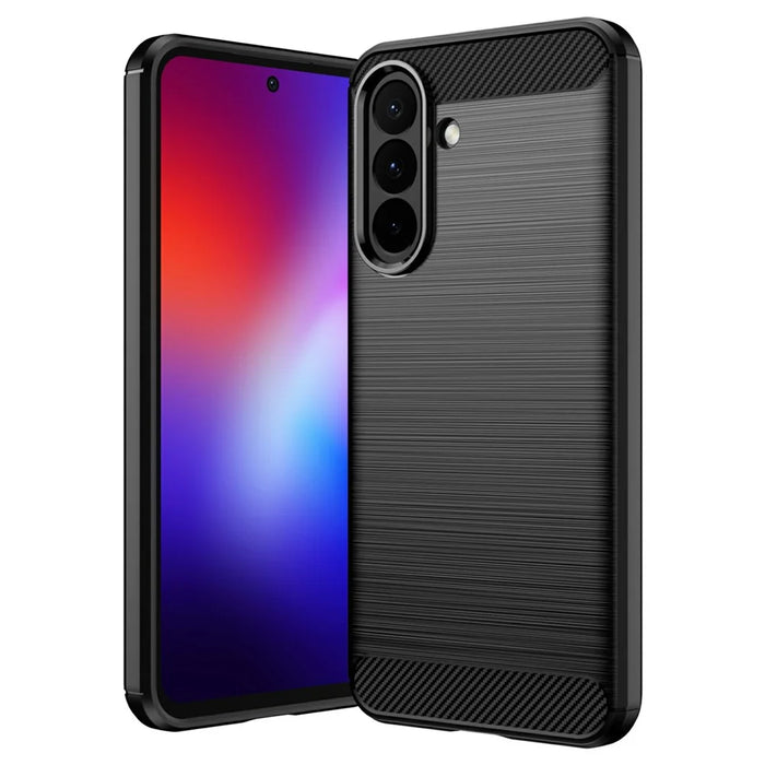 For Samsung Galaxy A27 5G TPU Case Protective Phone Cover Carbon Fiber Texture Brushed - Black - 1
