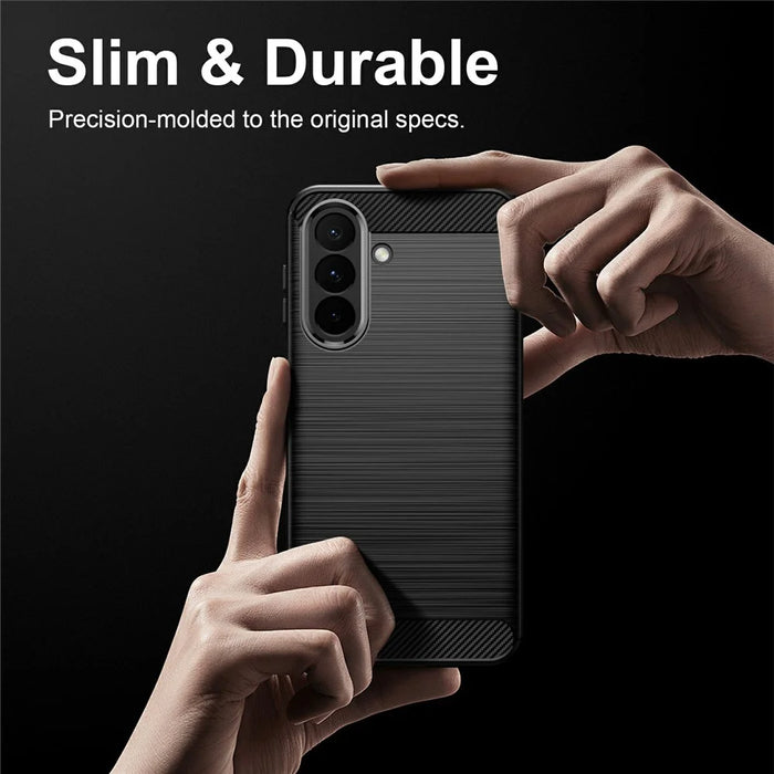 For Samsung Galaxy A27 5G TPU Case Protective Phone Cover Carbon Fiber Texture Brushed - Black - 7