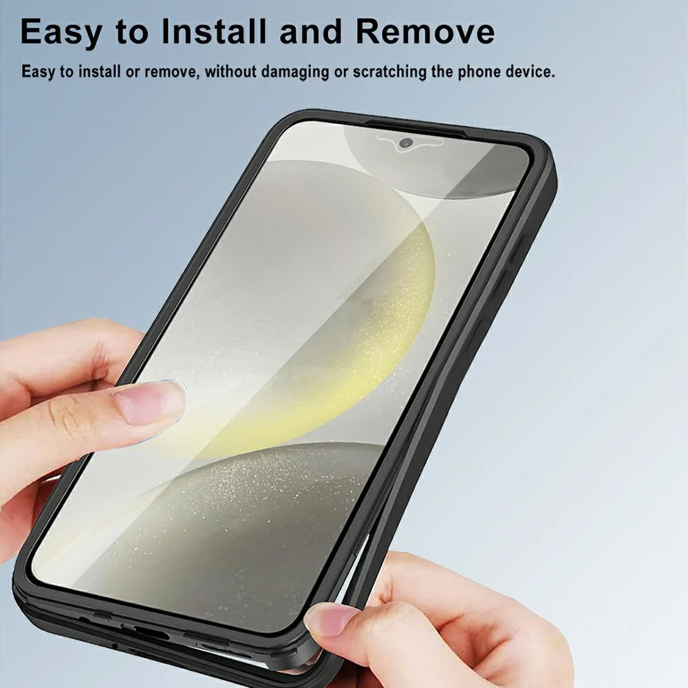 For Samsung Galaxy A57 5G Phone Case Acrylic + TPU Clear Phone Cover with PET Screen Film - Black - 6