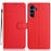 For Samsung Galaxy S26 FE Wallet Case with Strap / Multiple Card Slots Solid Color Leather Stand Phone Cover - Red - 1