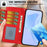 For Samsung Galaxy S26 FE Wallet Case with Strap / Multiple Card Slots Solid Color Leather Stand Phone Cover - Red - 4