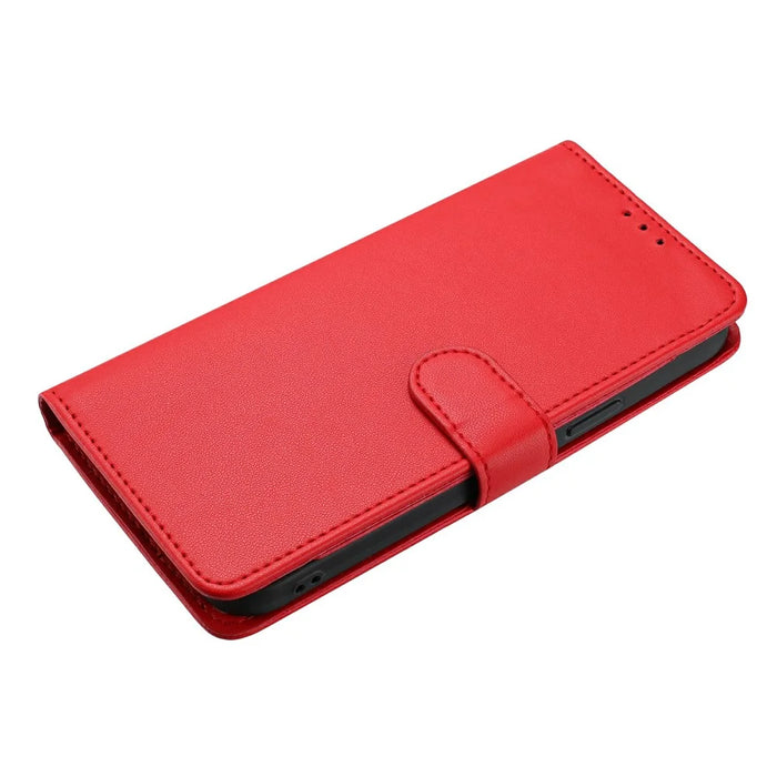 For Samsung Galaxy S26 FE Wallet Case with Strap / Multiple Card Slots Solid Color Leather Stand Phone Cover - Red - 5