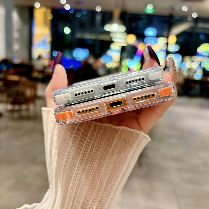 For iPhone 15 Pro Max Magnetic Case Clear PC TPU TPE Shockproof Cover Compatible with MagSafe - Dark Blue - 4