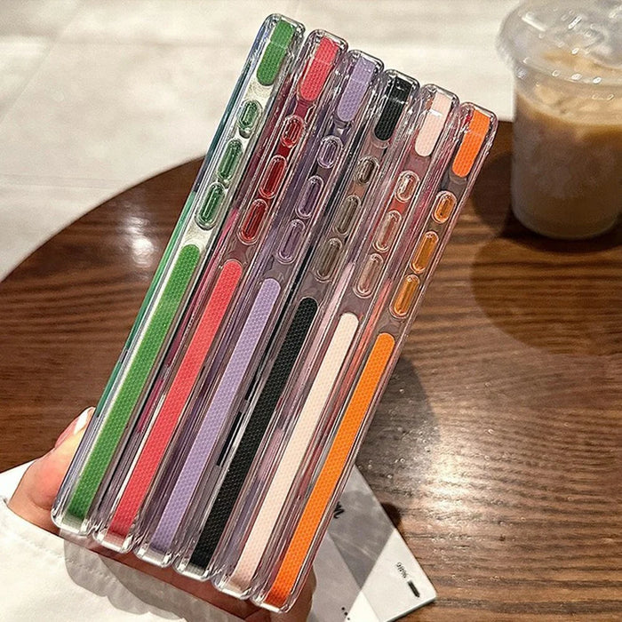 For iPhone 15 Pro Magnetic Case Clear PC TPU TPE Shockproof Cover Compatible with MagSafe - Dark Blue - 5