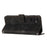 For Samsung Galaxy S26 FE Leather Case Imprinted Triangle Phone Cover with Hand Strap - Black - 2
