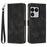 For Sony Xperia 1 VIII Leather Case Imprinted Triangle Phone Cover with Hand Strap - Black - 1