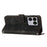 For Sony Xperia 1 VIII Leather Case Imprinted Triangle Phone Cover with Hand Strap - Black - 2