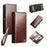QIALINO for Samsung Galaxy S25 Ultra Case Split Leather Detachable 2 in 1 Wallet Phone Cover with Long Strap and Wrist Strap - Brown - 1