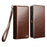 QIALINO for Samsung Galaxy S25 Ultra Case Split Leather Detachable 2 in 1 Wallet Phone Cover with Long Strap and Wrist Strap - Brown - 4