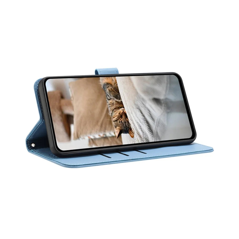 For Infinix GT 50 Pro 5G Wallet Case Cats Imprint Leather Phone Cover with Strap - Blue - 2