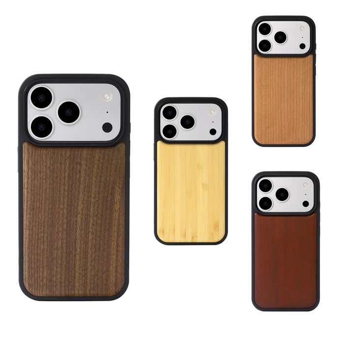 For iPhone 17 Pro Max Magnetic Case Wood + PC + TPU Shockproof Protective Phone Cover - Walnut Wood - 7