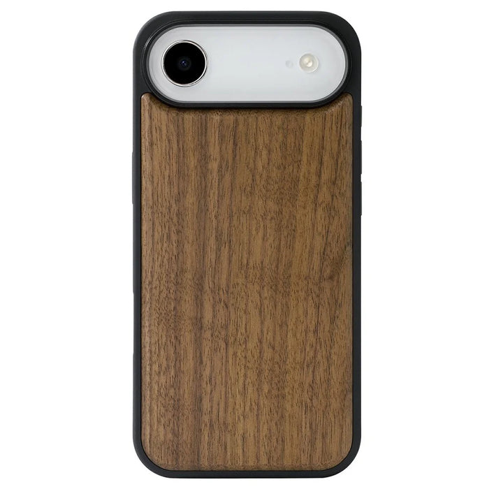 For iPhone Air Magnetic Case Wood + PC + TPU Shockproof Protective Phone Cover - Walnut Wood - 1