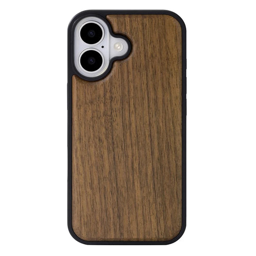 For iPhone 16 Plus Magnetic Case Wood + PC + TPU Shockproof Protective Phone Cover - Walnut Wood - 1