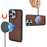 For iPhone 15 Pro Max Magnetic Case Wood + PC + TPU Shockproof Protective Phone Cover - Walnut Wood - 2