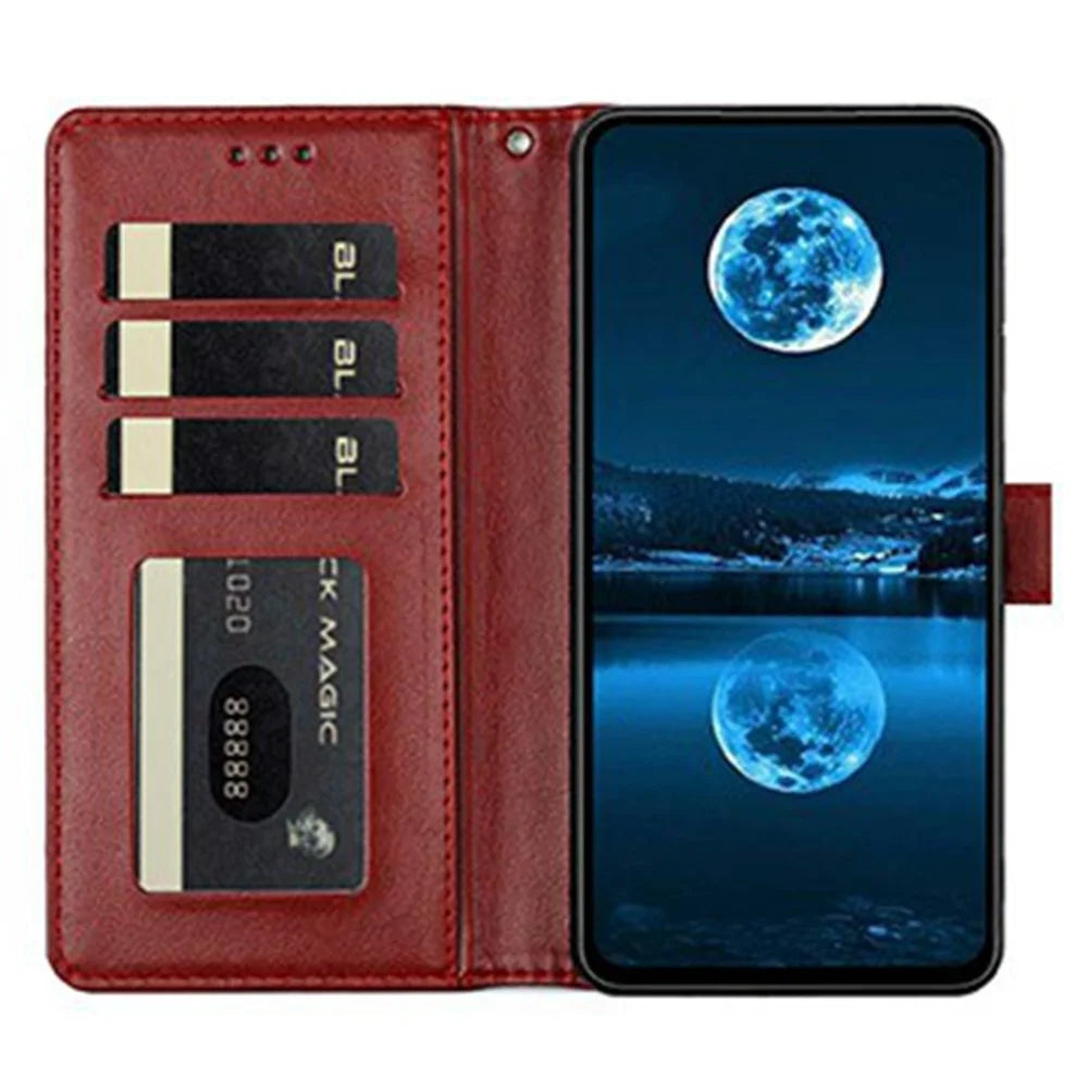 For Samsung Galaxy S26 FE Wallet Case Litchi Texture Leather Flip Cover with Card Slots and Hand Strap - Red - 2