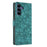 For Samsung Galaxy S26 FE Flip Case Cherry Blossom Pattern Leather Wallet Stand Phone Cover with Wrist Strap - Green - 5