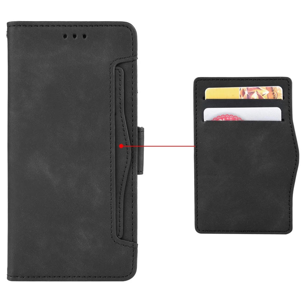 For Nokia X30 5G PU Leather Stand Wallet Protective Phone Cover Multiple Card Slots Dual Magnetic Clasp Cell Phone Case - Black - 4