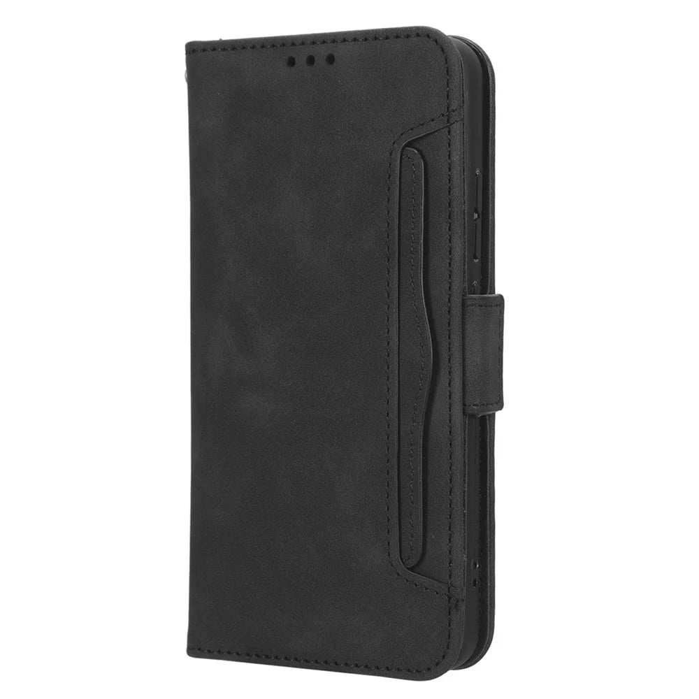 For Nokia X30 5G PU Leather Stand Wallet Protective Phone Cover Multiple Card Slots Dual Magnetic Clasp Cell Phone Case - Black - 6