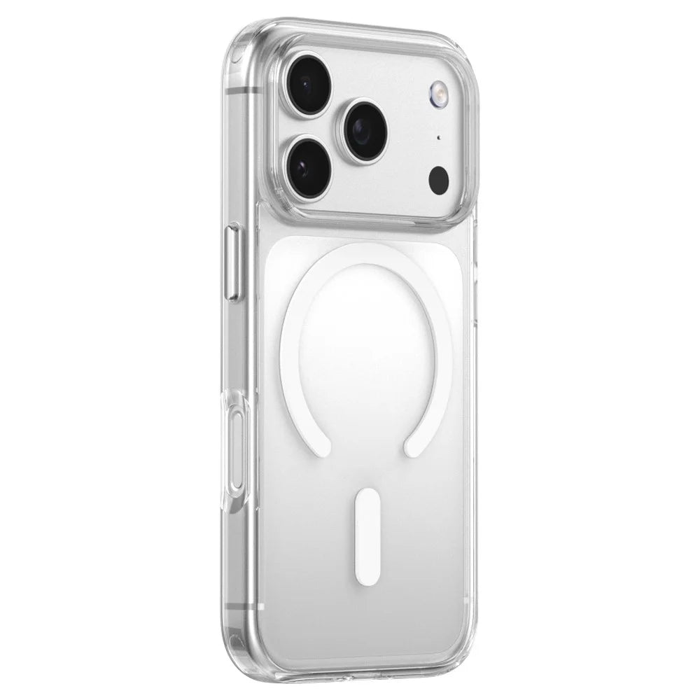 ZGA for iPhone 17 Pro Magnetic Case Crystal Clear PC TPU Anti-Scratch Phone Cover - Transparent - 1