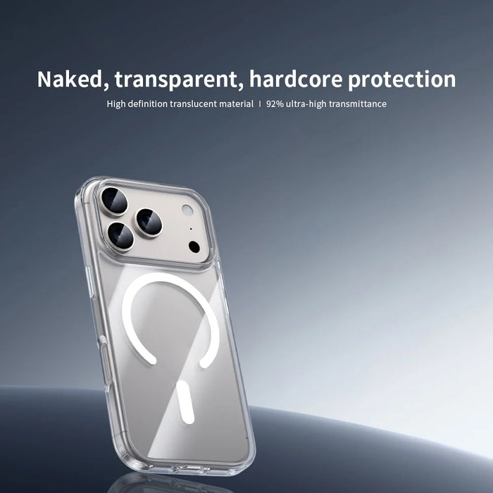 ZGA for iPhone 17 Pro Max Magnetic Case Crystal Clear PC TPU Anti-Scratch Phone Cover - Transparent - 3