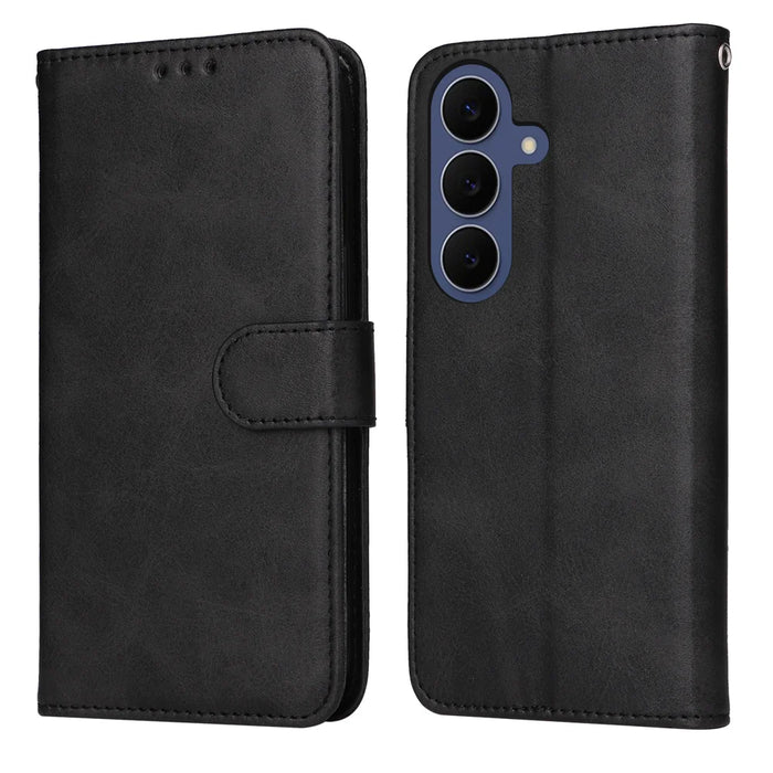For Samsung Galaxy S26 FE Case Wallet PU Leather Folio Flip Phone Cover - Black - 1