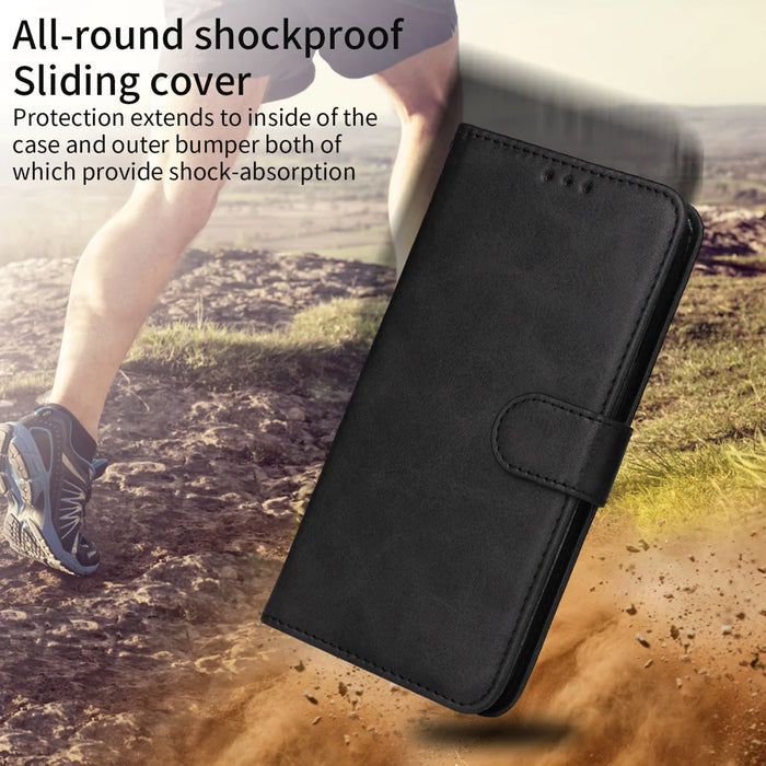For Samsung Galaxy S26 FE Case Wallet PU Leather Folio Flip Phone Cover - Black - 6