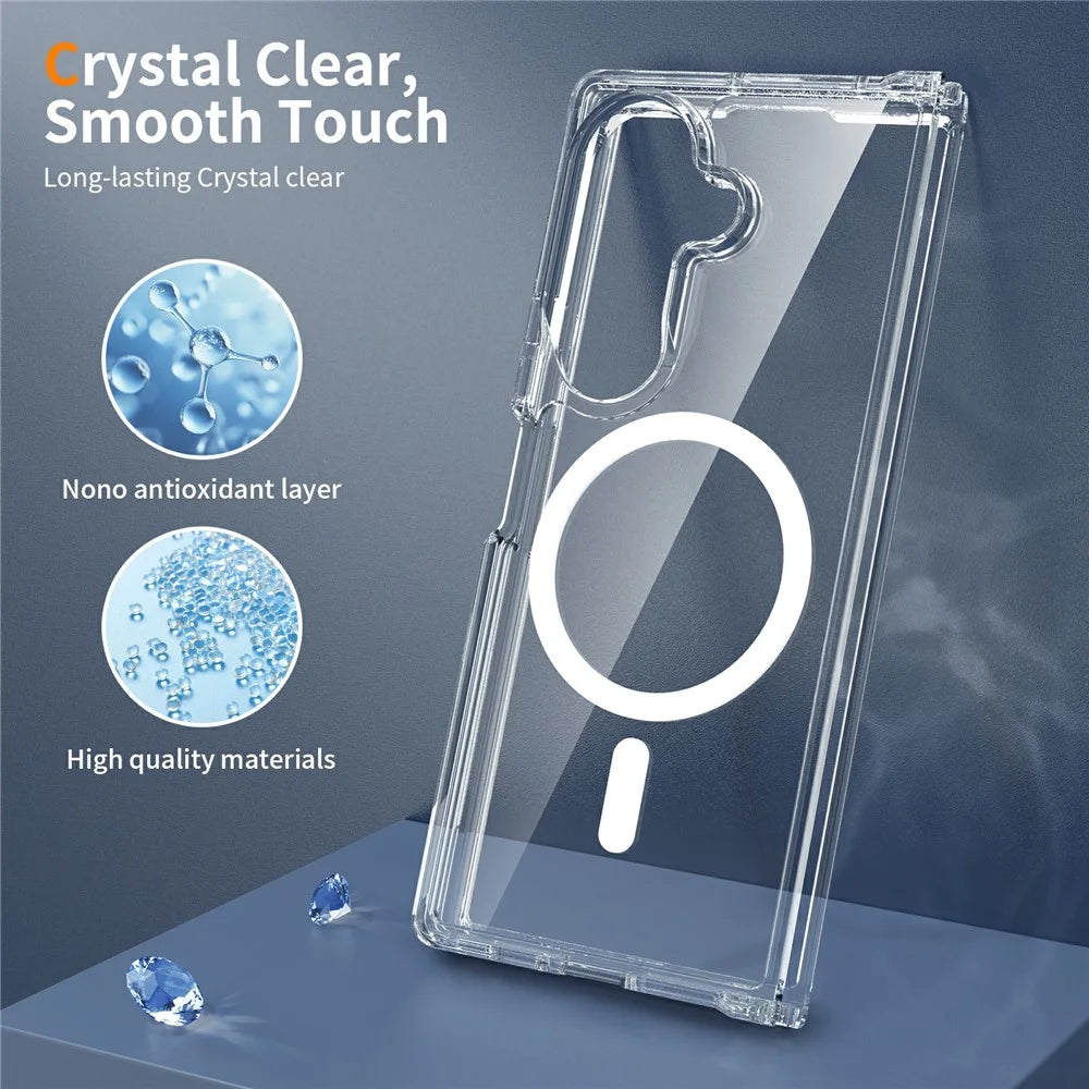 For Samsung Galaxy Z Fold8 Ultra Magnetic Case 2.0mm Scratch Resistant TPU + PC Phone Cover - Transparent - 4