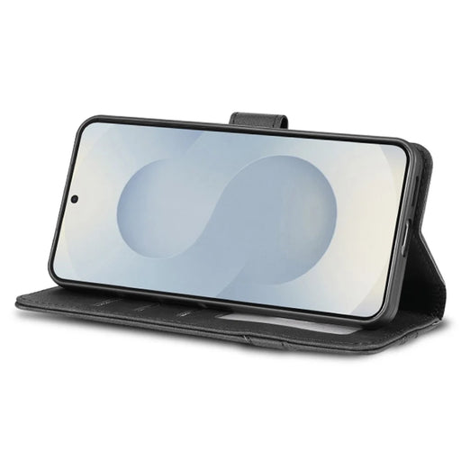AZNS A2 for Samsung Galaxy S26 FE Leather Case with Wrist Strap RFID Blocking Wallet Stand Phone Cover - Black - 2