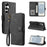 AZNS A2 for Samsung Galaxy S26 FE Leather Case with Wrist Strap RFID Blocking Wallet Stand Phone Cover - Black - 4