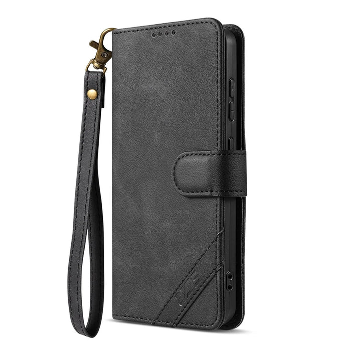 AZNS A2 for Samsung Galaxy S26 FE Leather Case with Wrist Strap RFID Blocking Wallet Stand Phone Cover - Black - 5