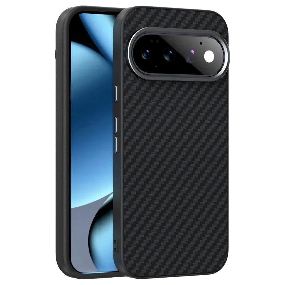 ABEEL For Google Pixel 11 Magnetic Case Carbon Fiber Texture Phone Back Cover - Black - 1