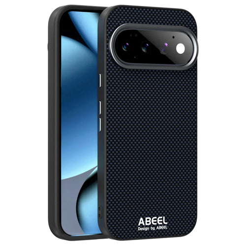 ABEEL for Google Pixel 11 Magnetic Case Printed PC TPU Aluminum Alloy Leather Phone Cover - Black - 1