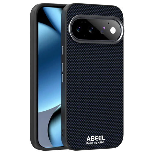 ABEEL for Google Pixel 11 Magnetic Case Printed PC TPU Aluminum Alloy Leather Phone Cover - Black - 1