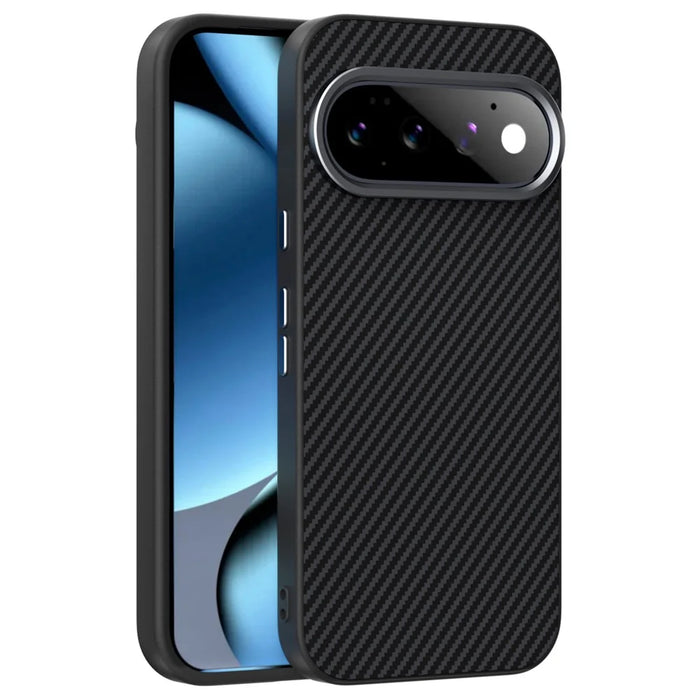 ABEEL for Google Pixel 11 Magnetic Case Carbon Fiber Texture TPU PC PU Phone Back Cover - Black - 1