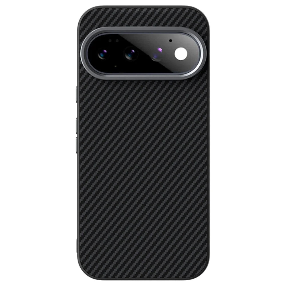 ABEEL for Google Pixel 11 Magnetic Case Carbon Fiber Texture TPU PC PU Phone Back Cover - Black - 2