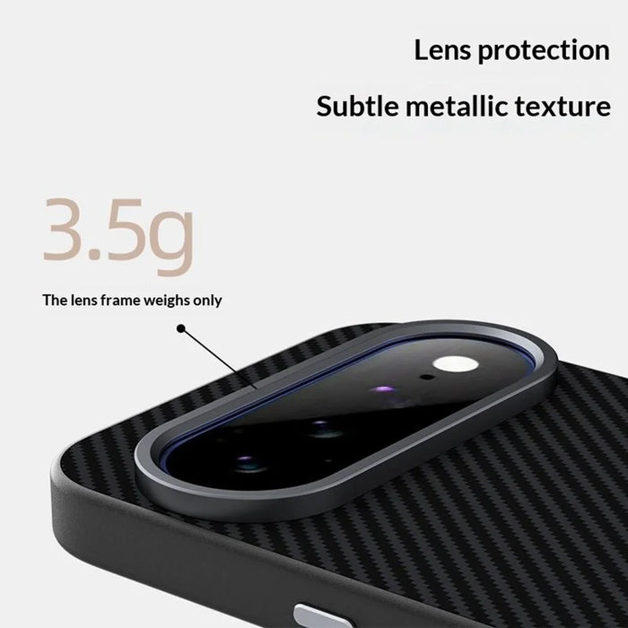 ABEEL for Google Pixel 11 Magnetic Case Carbon Fiber Texture TPU PC PU Phone Back Cover - Black - 7