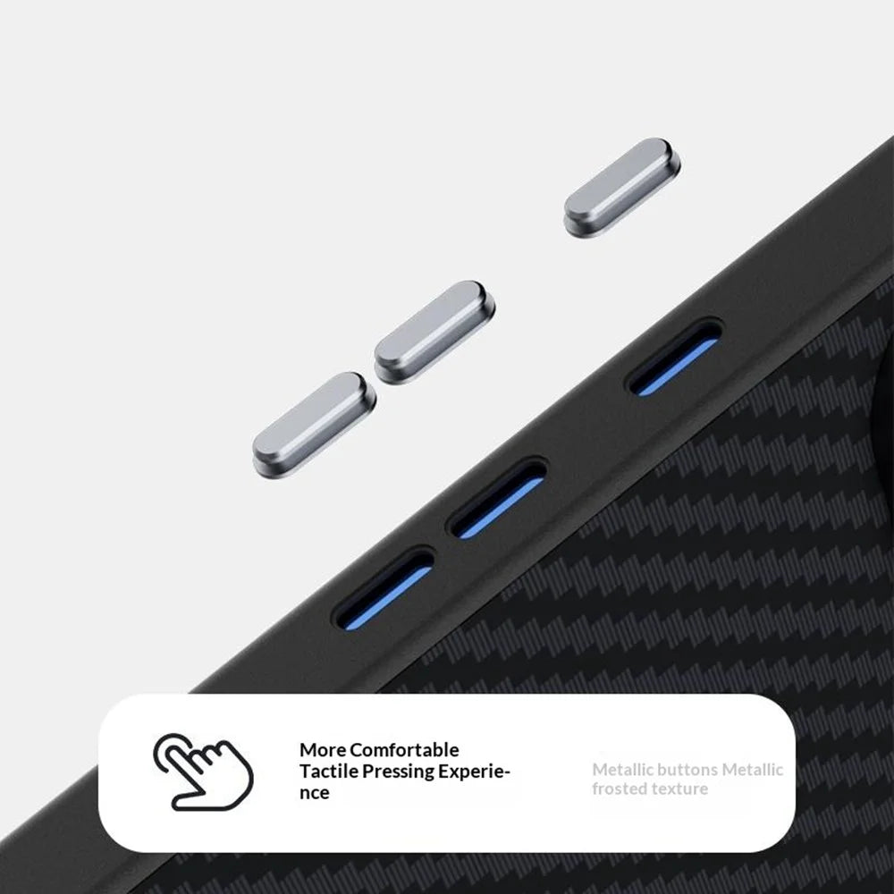 ABEEL For 	Google Pixel 11 Pro XL Magnetic Case Carbon Fiber Texture Phone Back Cover - Black - 6