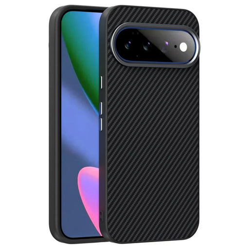 ABEEL for Google Pixel 11 Pro XL Magnetic Case Carbon Fiber Texture TPU PC PU Phone Back Cover - Black - 1