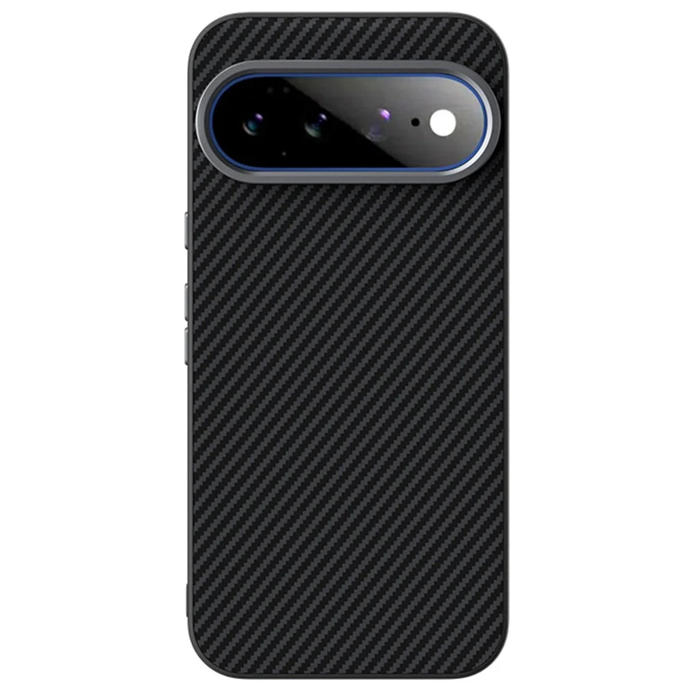 ABEEL for Google Pixel 11 Pro XL Magnetic Case Carbon Fiber Texture TPU PC PU Phone Back Cover - Black - 2
