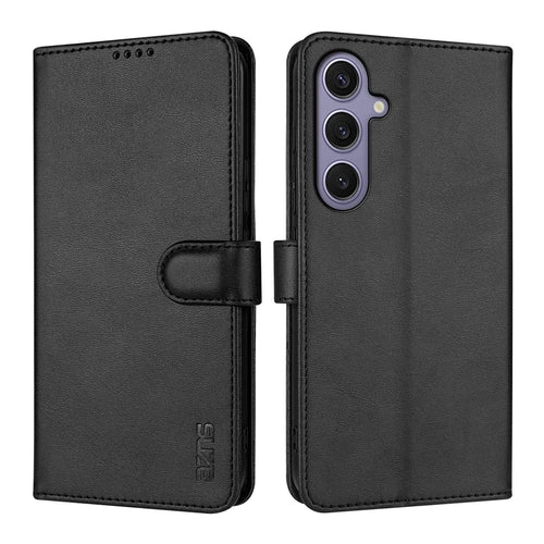 AZNS For Samsung Galaxy S26 FE Case PU Leather Wallet Phone Cover - Black - 1