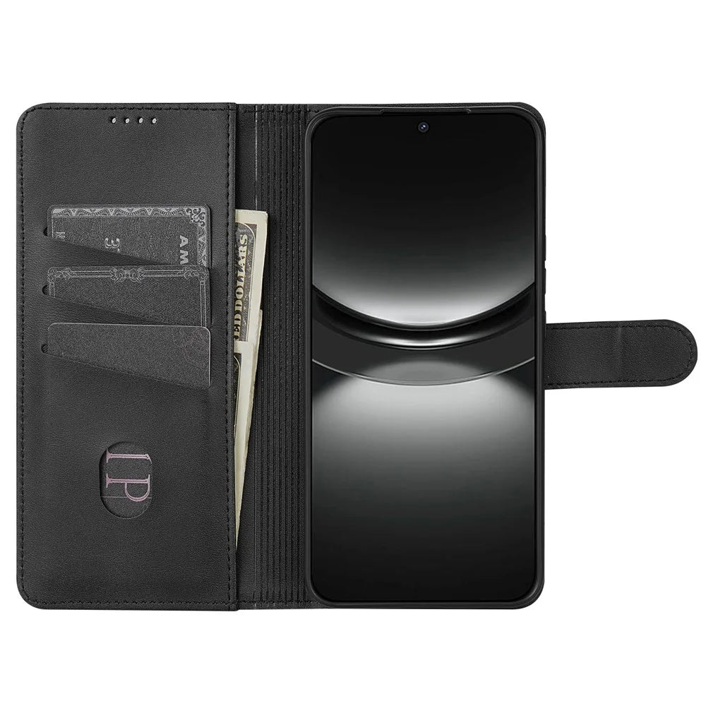 AZNS For Samsung Galaxy S26 FE Case PU Leather Wallet Phone Cover - Black - 2