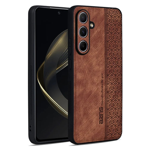 AZNS For Samsung Galaxy S26 FE Champion Edition Case PU Leather Covered TPU Phone Protective Cover - Brown - 1