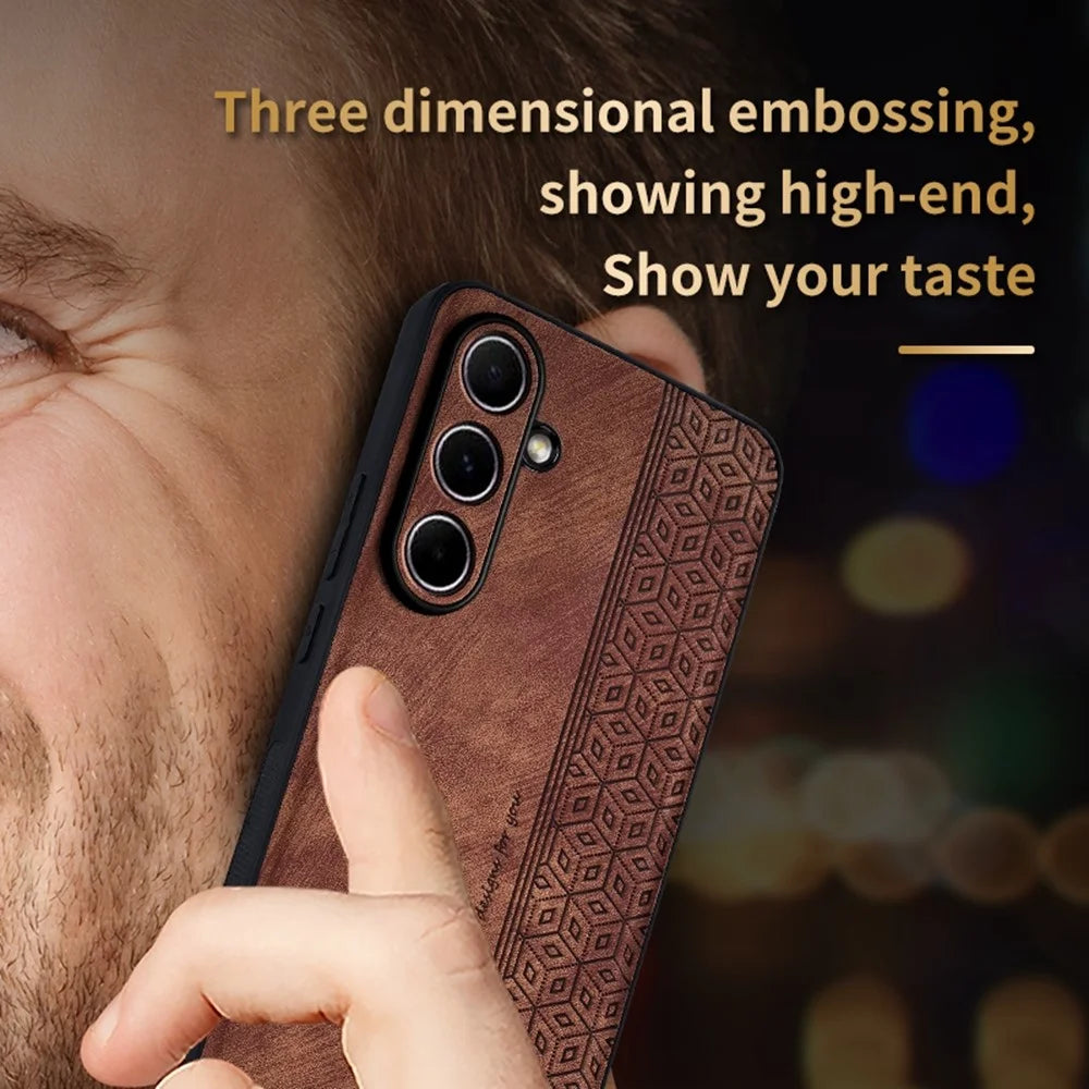 AZNS For Samsung Galaxy S26 FE Champion Edition Case PU Leather Covered TPU Phone Protective Cover - Brown - 6